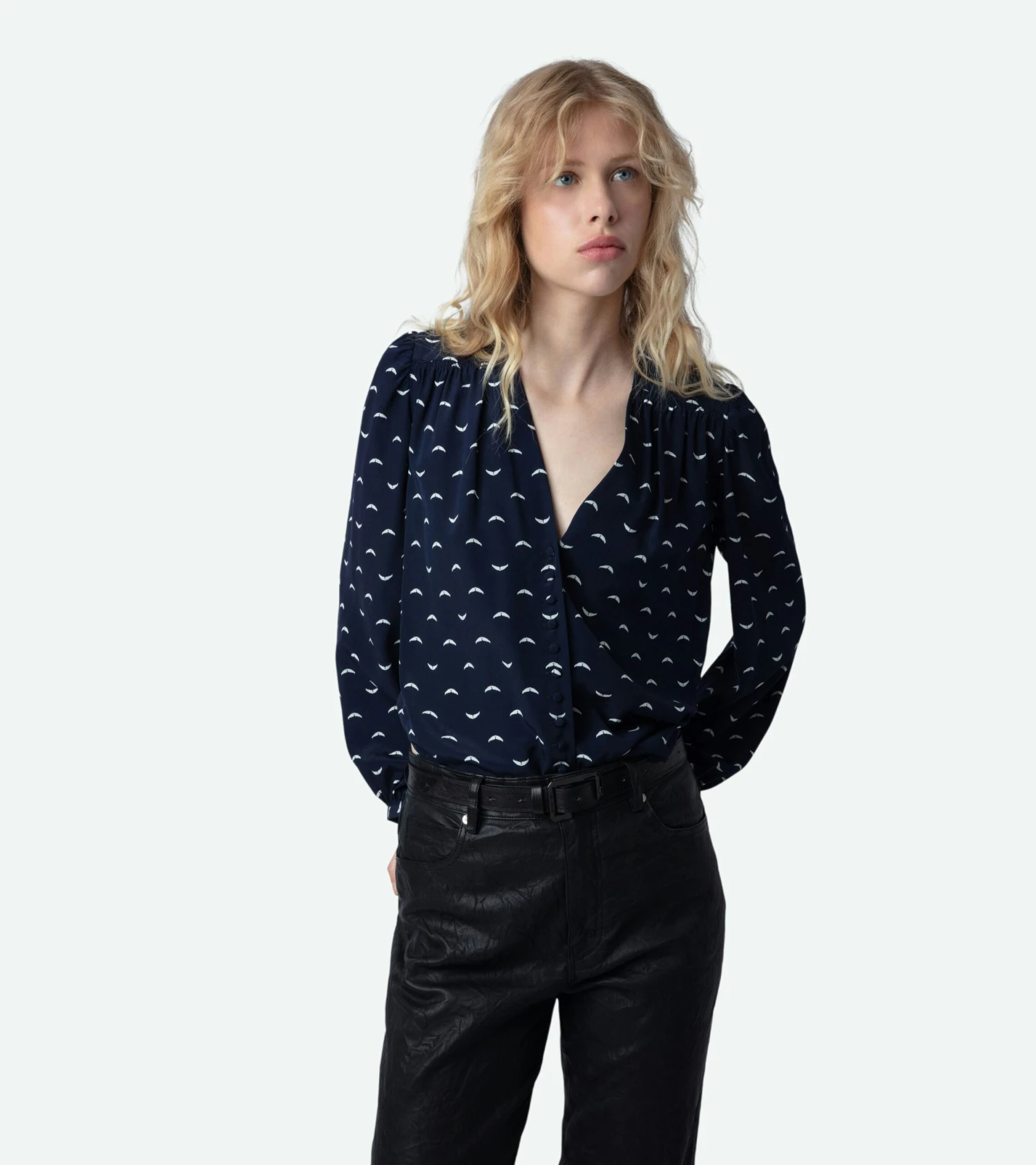 Turin Silk blouse Marine Zadig & Voltaire Turin Silk Blouse Marine -Zadig Et Voltaire wwsh00521 marine 5 1 scaled