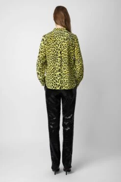 Zadig & Voltaire Taos Leopard Silk Blouse Jonquil -Zadig Et Voltaire wwsh00525 jonquil 5
