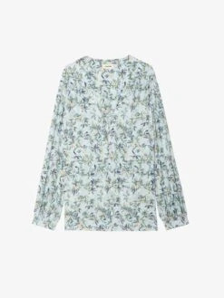 Zadig & Voltaire Tamela Floral Tunic Blouse Cloud -Zadig Et Voltaire wwsh02237 cloud packshot