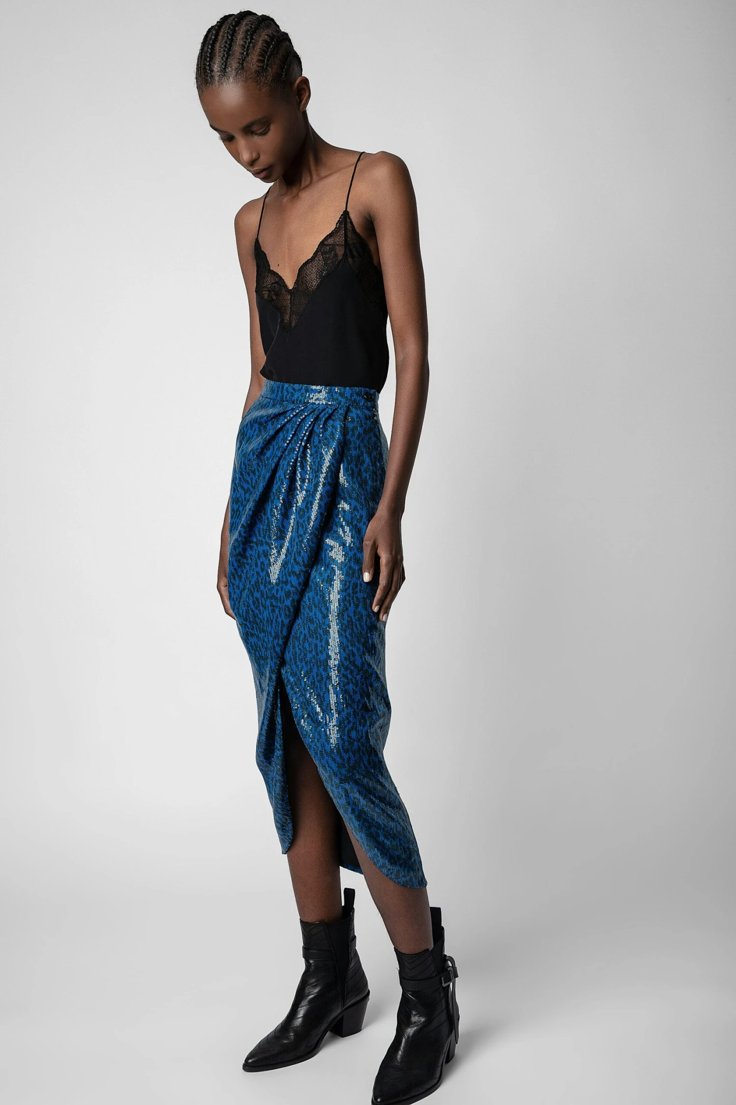 Jamelia Sequins Skirt Azur Zadig & Voltaire Jamelia Sequins Skirt Azur -Zadig Et Voltaire wwsk00342 azur 7 scaled