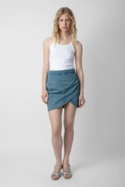 Zadig & Voltaire Julipe Denim Skirt Light Blue