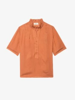 Zadig & Voltaire Topher Satin Top Sienna 6 Zadig & Voltaire Topher Satin Top Sienna -Zadig Et Voltaire wwto01998 sienna packshot