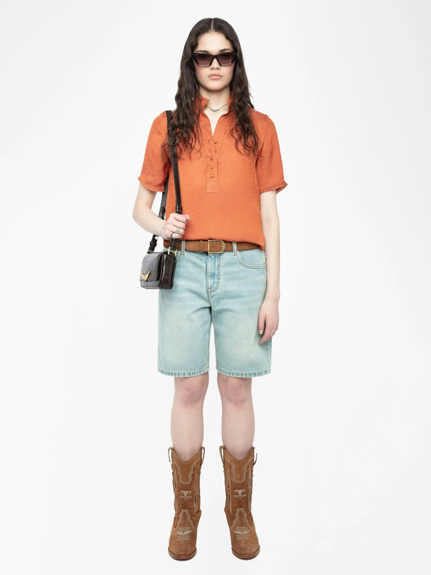 Topher Satin Top Sienna Zadig & Voltaire Topher Satin Top Sienna -Zadig Et Voltaire wwto01998 sienna shooting modifier scaled