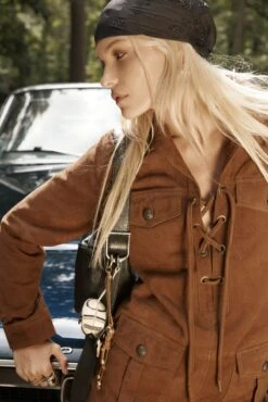 Zadig & Voltaire Remacha Suede Leather Dress Cognac 6 Zadig & Voltaire Remacha Suede Leather Dress Cognac -Zadig Et Voltaire zv summer 1158